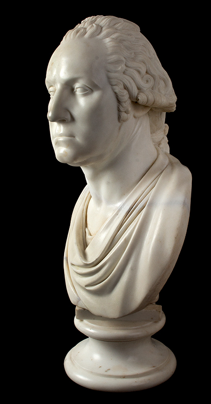 George Washington, Marble Bust, Confidently Attributed to Horatio Greenough Horatio Greenough (1805-1842) Unsigned, entire view 5