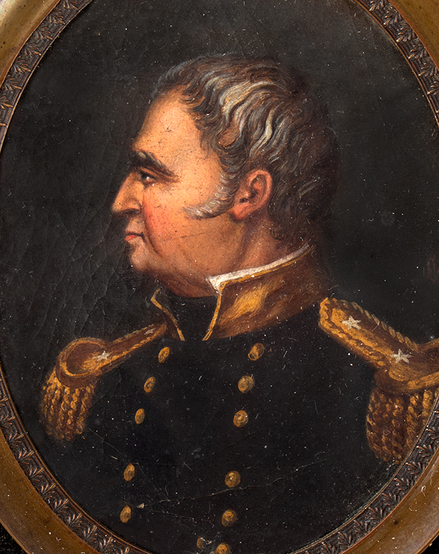 Portrait, Zachary Taylor, After a Print by Alfred Hoffy Taken From a Drawing by a Member of Taylor’s Company – Captain Eaton, detail view
