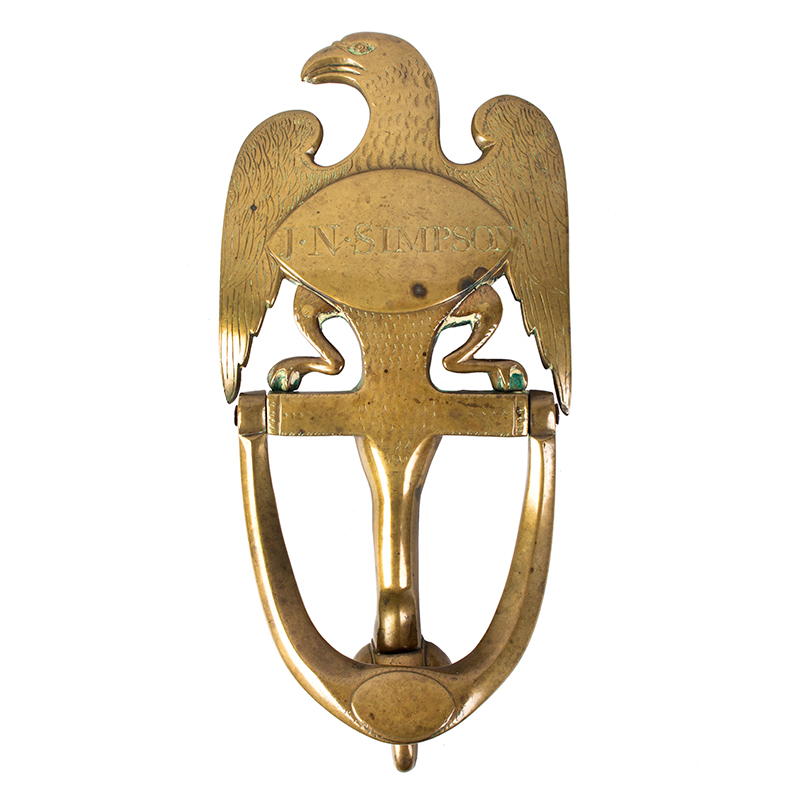 Rare Brass Eagle Doorknocker, Signed RC, Likely Robert Carr, SR., Image 1