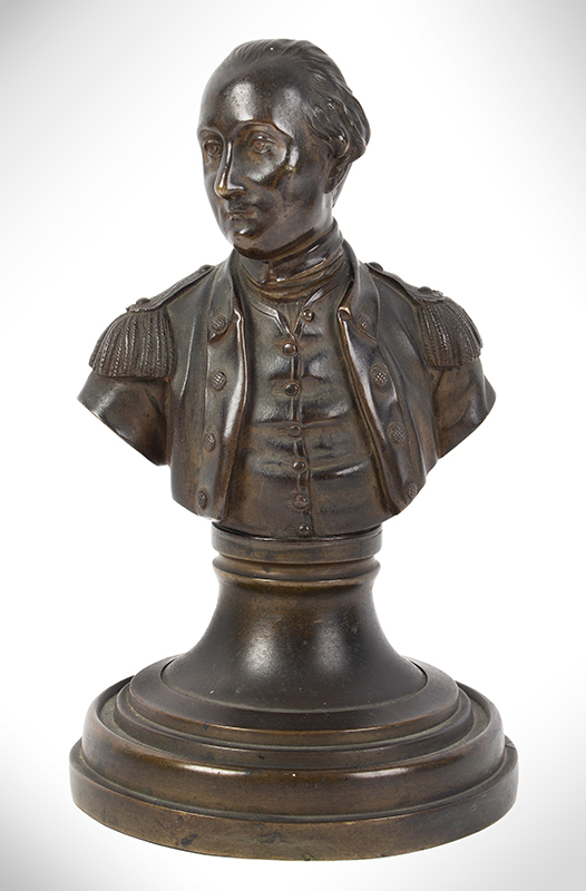 Diminutive Bronze Bust, George Washington, Image 1