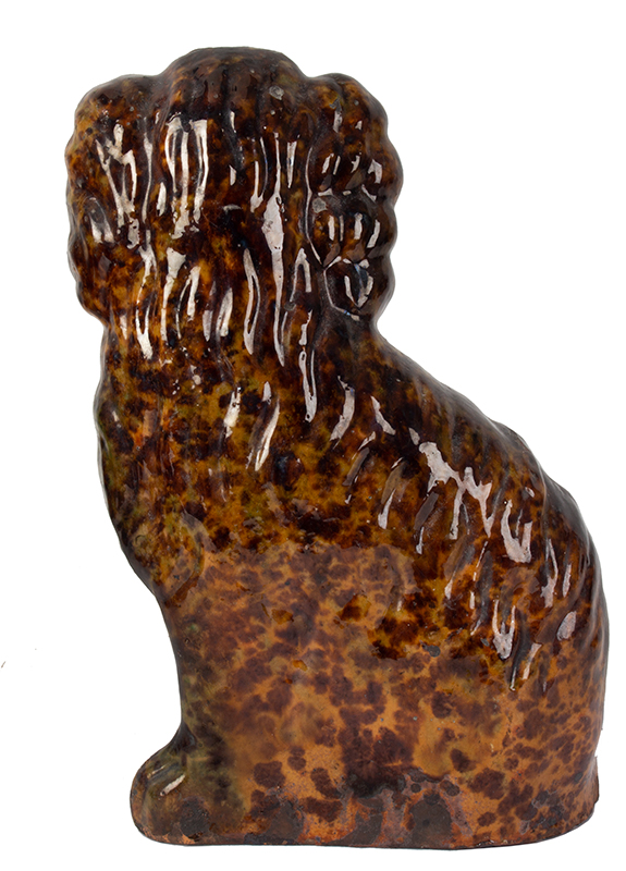 Molded Redware Seated Spaniel Bank, Pennsylvania or Ohio, entire view 2