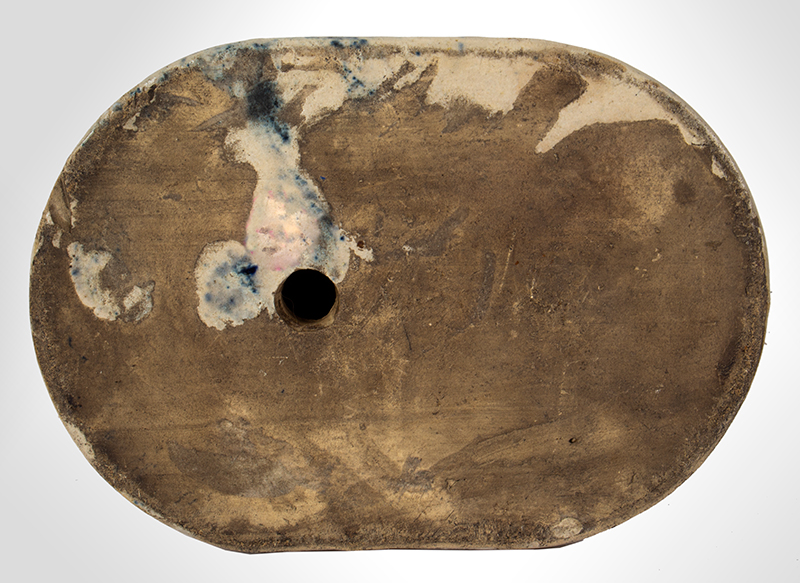 Molded Stoneware, Seated Spaniel on Base, Midwest, Bristol Glaze, bottom view