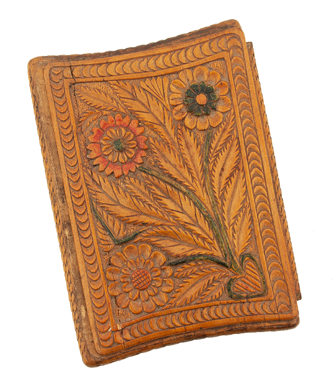 Carved Card Case, Foliate, Tavern Scene, Image 1