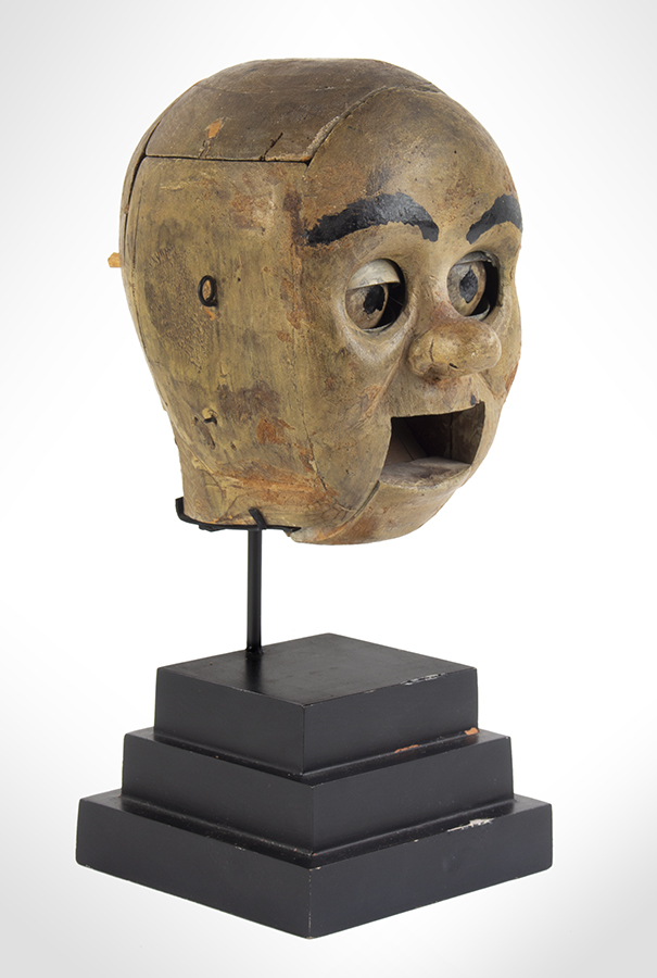 Ventriloquist’s Dummy Head, Puppet, Late Nineteenth Century, Original Surface