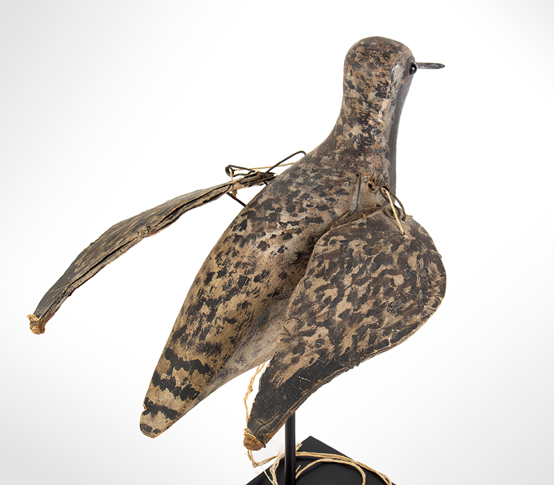 Mechanical, Black-Bellied Plover Decoy by Nathaniel Wales & Snow, Boston RARE, entire view 4