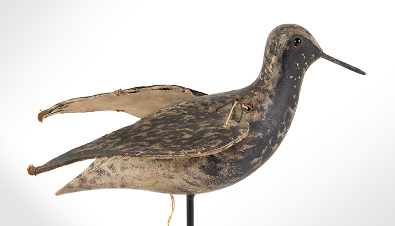 Mechanical, Black-Bellied Plover Decoy by Nathaniel Wales & Snow, Boston RARE, entire view 5