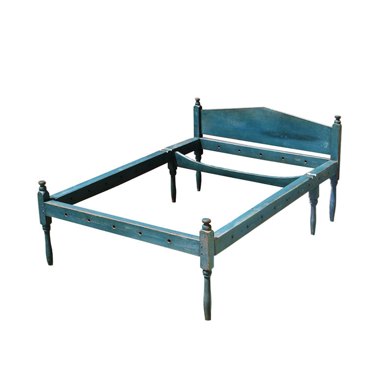 Press Bed in Old Blue Paint, Eighteenth Century Folding Bedsted, Great Surface , Image 1