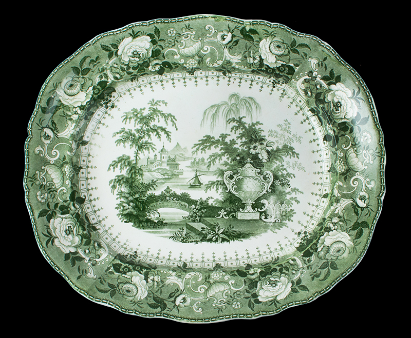 Staffordshire Platter, Edward & George Phillips Ancona Green, Image 1