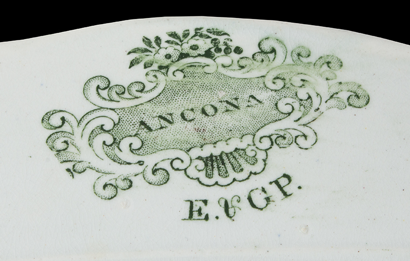 Staffordshire Platter, Edward & George Phillips Ancona Green Longport, Staffordshire, England, back detail