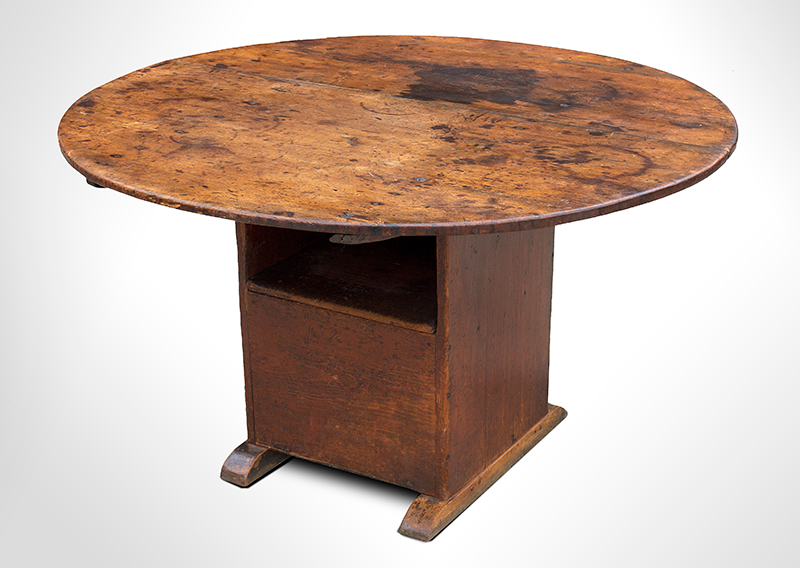 18th Century Shoe Foot Hutch Table, Chair Table in Original Red Paint, Maine Of the similar tables known, all were found within the southern Maine & NH area