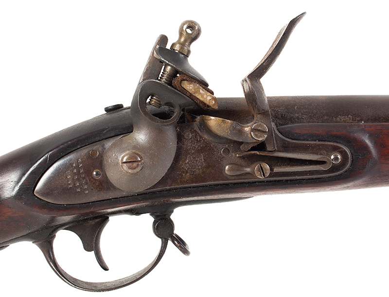 Model 1816 U.S. Flintlock Musket, Harpers Ferry, Type III, Dated 1841 Reconversion, otherwise fine, in-the-black!, lock plate