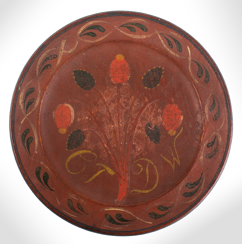 Treenware Dish, Paint Decorated, Image 1