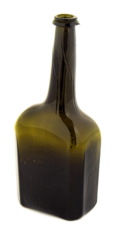 Antique Wine Bottle, Rare Half Size, Rectangular Octangular Cylinder English, entire view 2