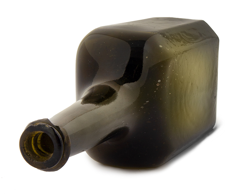 Antique Wine Bottle, Rare Half Size, Rectangular Octangular Cylinder English, entire view 5
