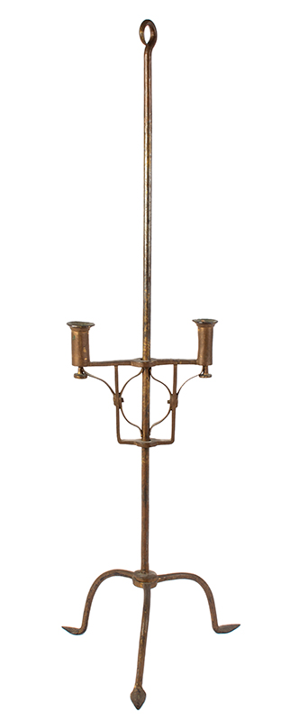 Wrought Iron Floor Candle Stand, Double Sockets with Integral Stub Ejectors, Image 1