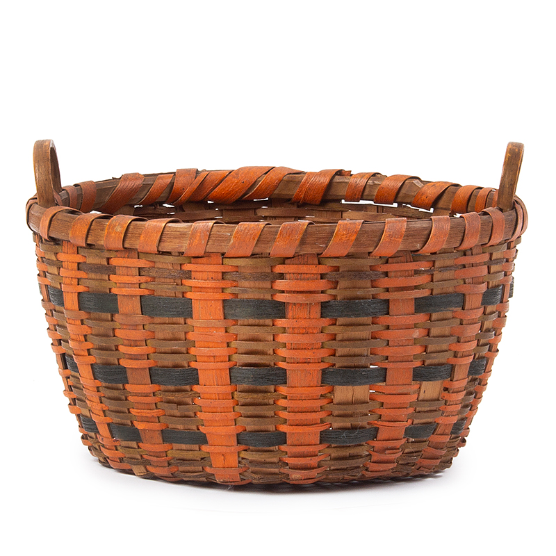 Small Splint Basket, Found in Maine by Don Walters, Original Paint, Image 1