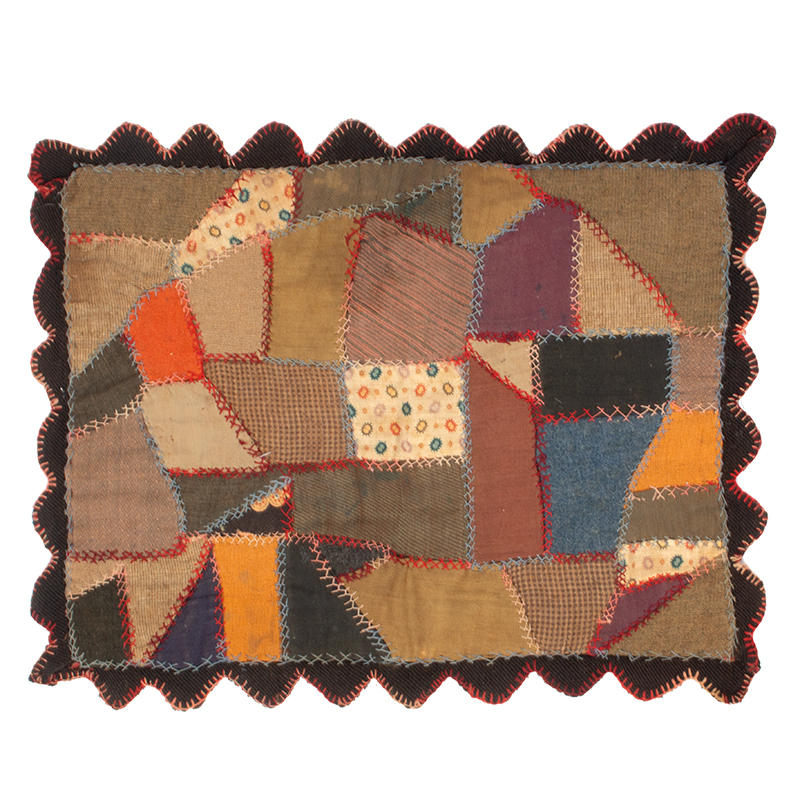 Nineteenth Century Table Mat... or Doll Quilt, Crazy Quilt Style, Image 1