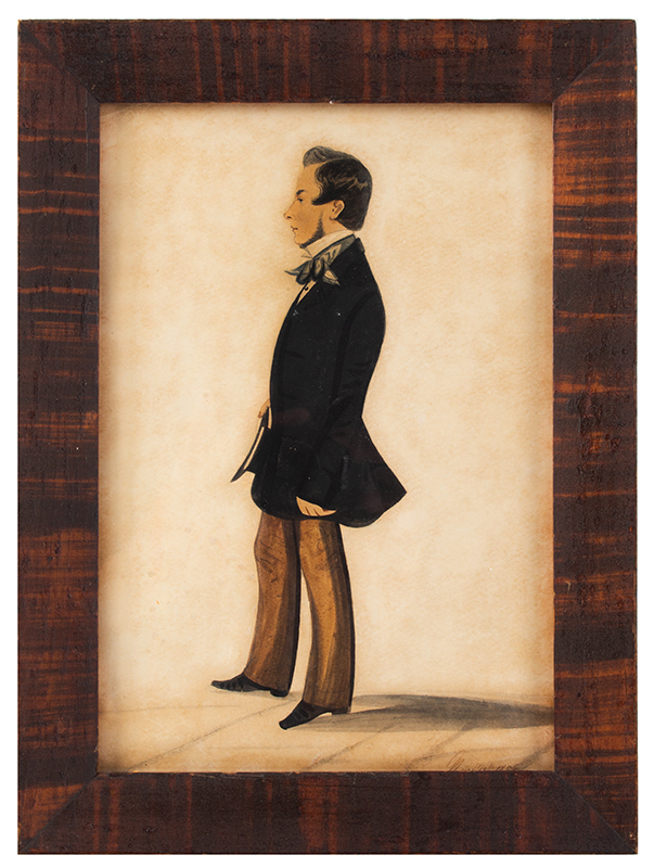 Nineteenth Century Profile Portrait of Gentleman Holding Top Hat Anonymous, entire view