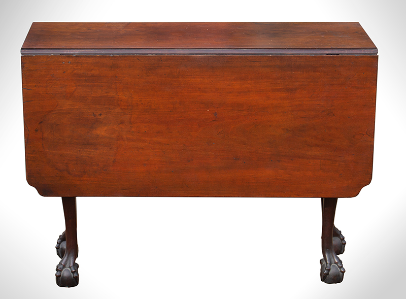 Period Chippendale Carved Drop Leaf Table, Claw & Ball Feet Marblehead or Salem, Massachusetts, entire view 2