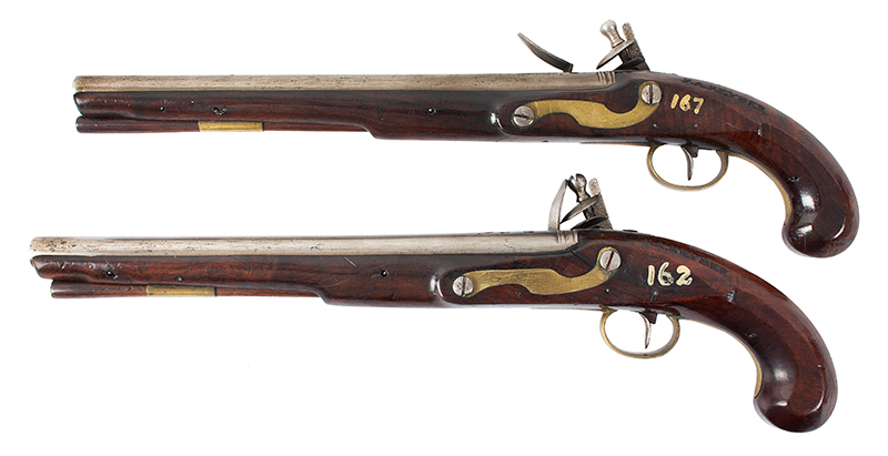 Flintlock Pistols, Pair of Elegant KY Style Pistols by John Rea, Identified Owners .55-Caliber, left facing