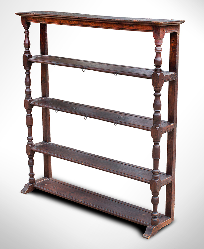 18th Century Standing Shelves on Shoe Feet, William & Mary Probably England, entire view