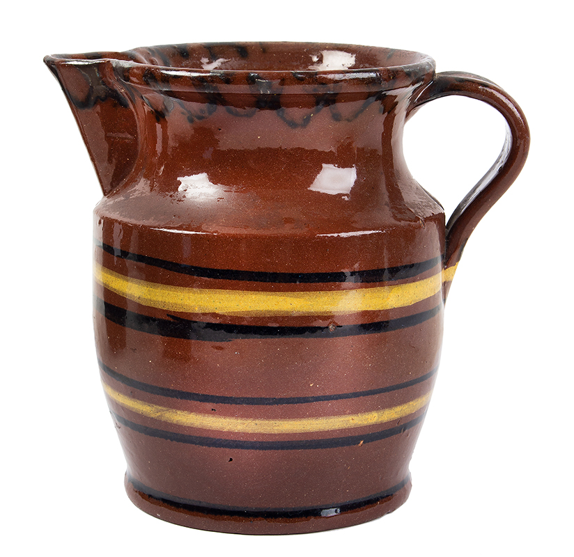 Redware, American Decorated Pitcher, entire view