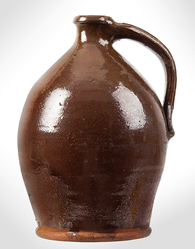 Redware, Maine or NH Jug, entire view 2