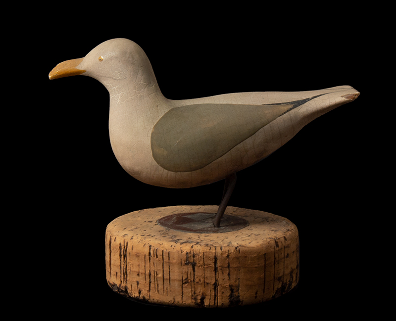 Pair, Vintage Decorative Carvings, Seagulls, Folk Art Birds, Original Paint