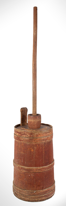 Butter Churn, Exceptional Form, Pouring Funnel, Original Paint New England…found in Maine, entire view 2