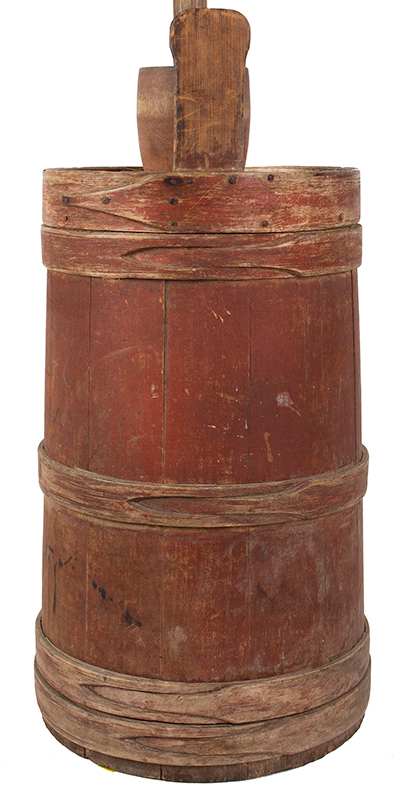 Butter Churn, Exceptional Form, Pouring Funnel, Original Paint New England…found in Maine, entire view 4
