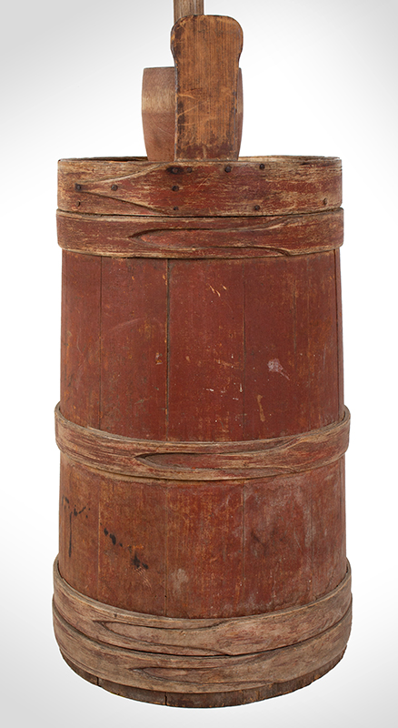 Butter Churn, Exceptional Form, Pouring Funnel, Original Paint New England…found in Maine, entire view 5