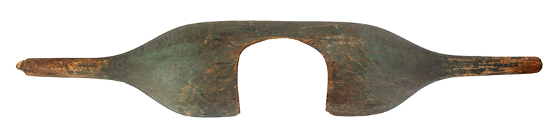Shoulder Yoke for Carrying Buckets in Original Green Paint New England, entire view 2