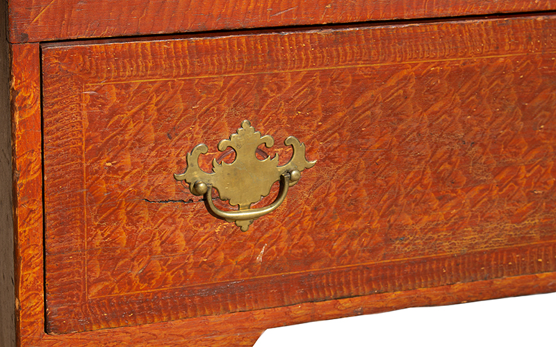 Blanket Chest with Drawer, Paint Decorated, New England, detail view 1