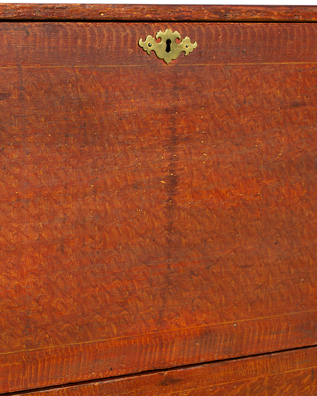 Blanket Chest with Drawer, Paint Decorated, New England, detail view 2
