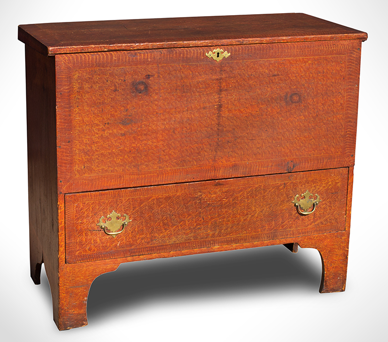 Blanket Chest with Drawer, Paint Decorated, New England, Image 1