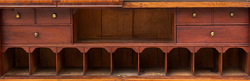 Secretary Bookcase, A Fine Sheraton Vermont Desk, detail view
