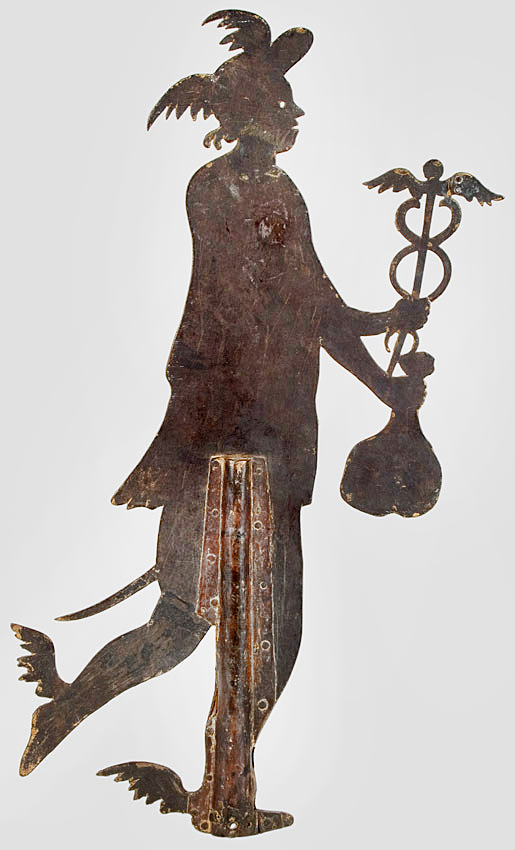 Figural Staff Finial or Weathervane, Hermes…, entire view