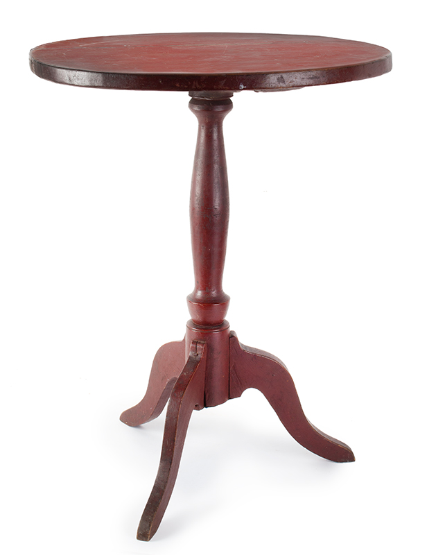 Country Candlestand in Red paint, 19th C., entire view