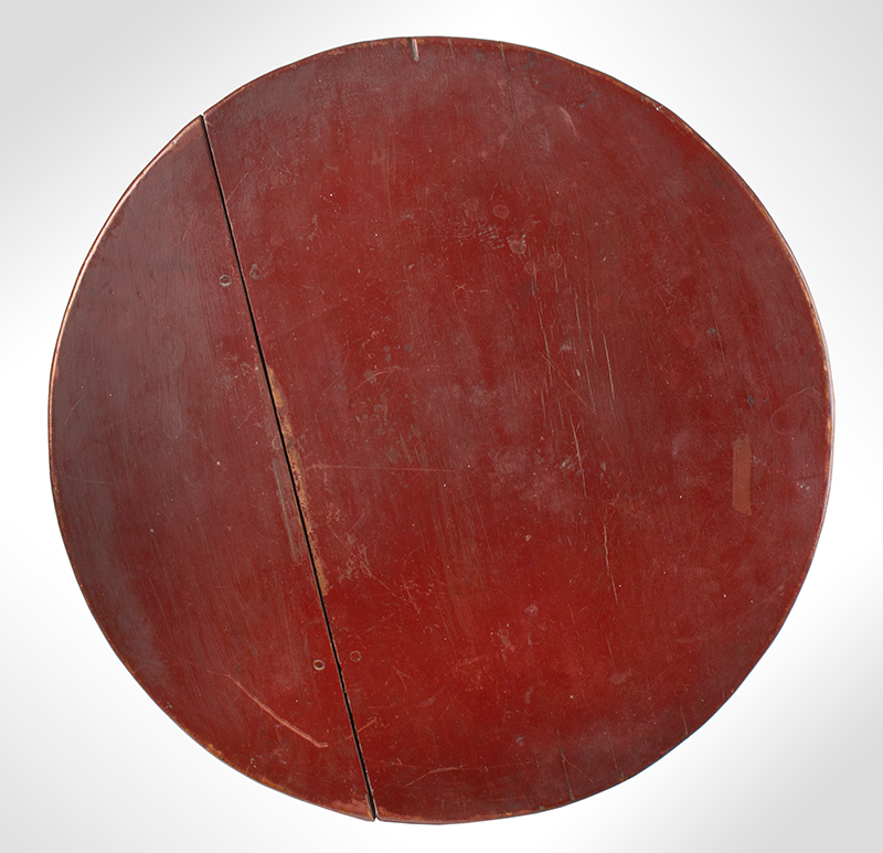 Country Candlestand in Red paint, 19th C., top view