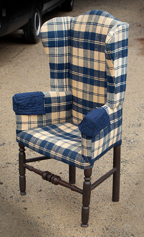 Wing Chair, Upholstered Country Make-Do Armchair, entire view