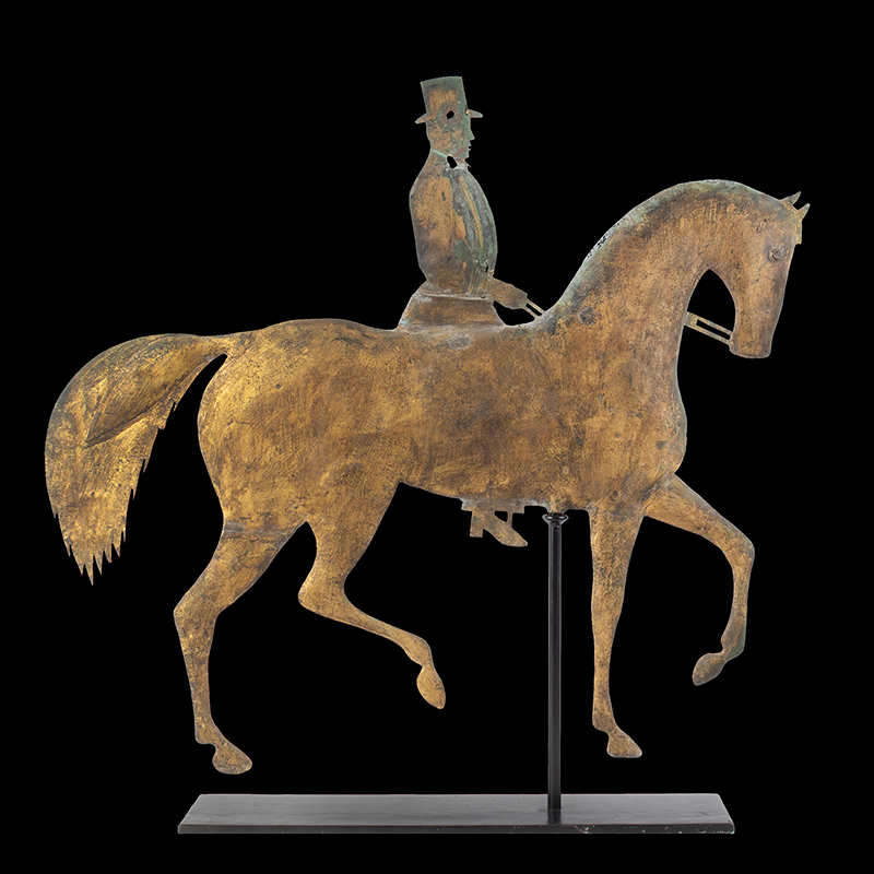 Weathervane, Prancing Horse, and Rider... a rare and desirable form, Image 1