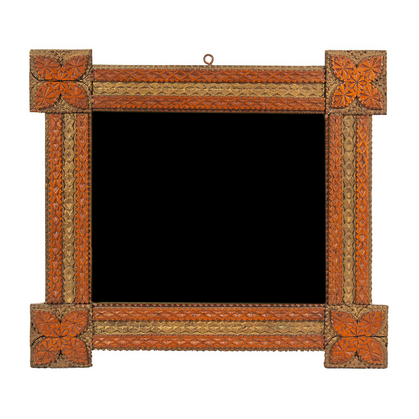 Tramp Art Frame, Two Layers of Complex Chip Carving, Great Surface, Image 1