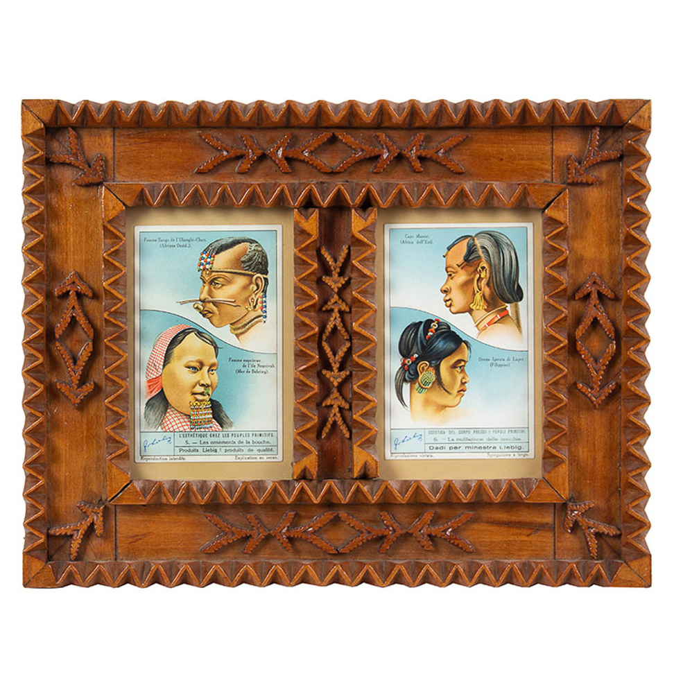 Tramp Art Picture Frame, Double Opening, Image 1