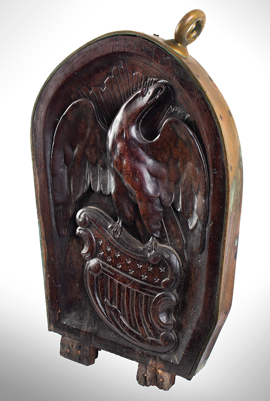 John Haley Bellamy, Carved Mahogany Gangway Board, USS Enterprise A Rare Woodcarving Executed by Bellamy [1836-1914] for the US Navy, entire view 3