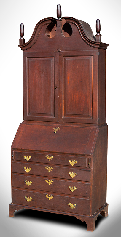 Chippendale Bonnet Top Secretary in Outstanding Surface, Image 1