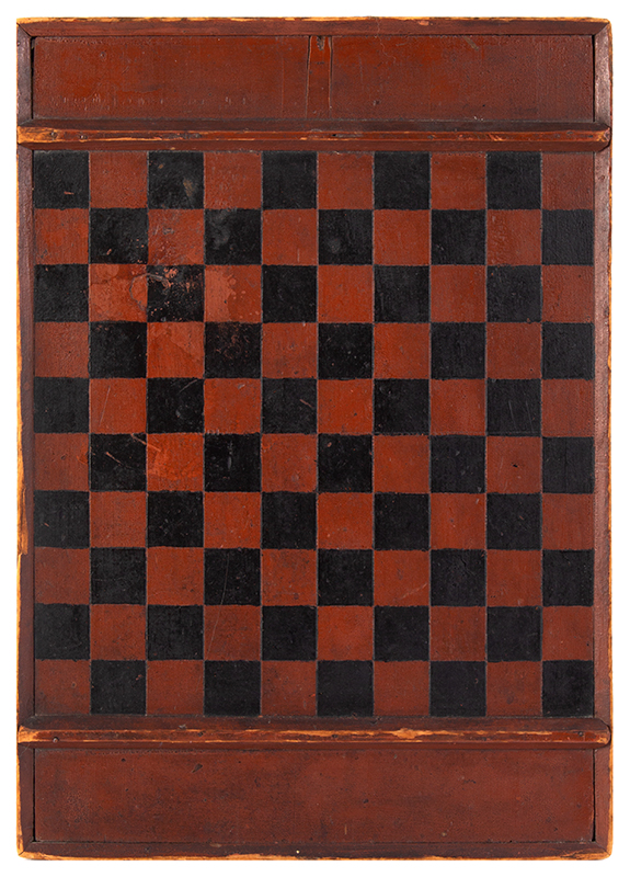 Nineteenth Century Gameboard, Checkers, Original Paint, entire view