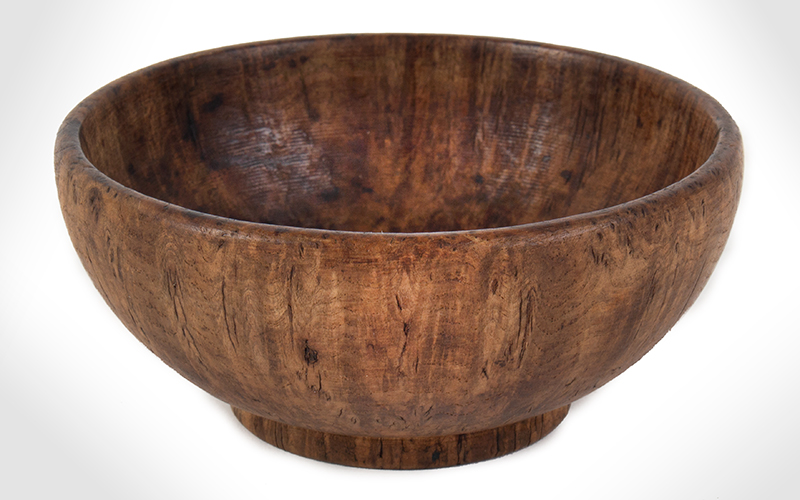 Treen, Burl Bowl, Miniature, Finely Turned, entire view 2