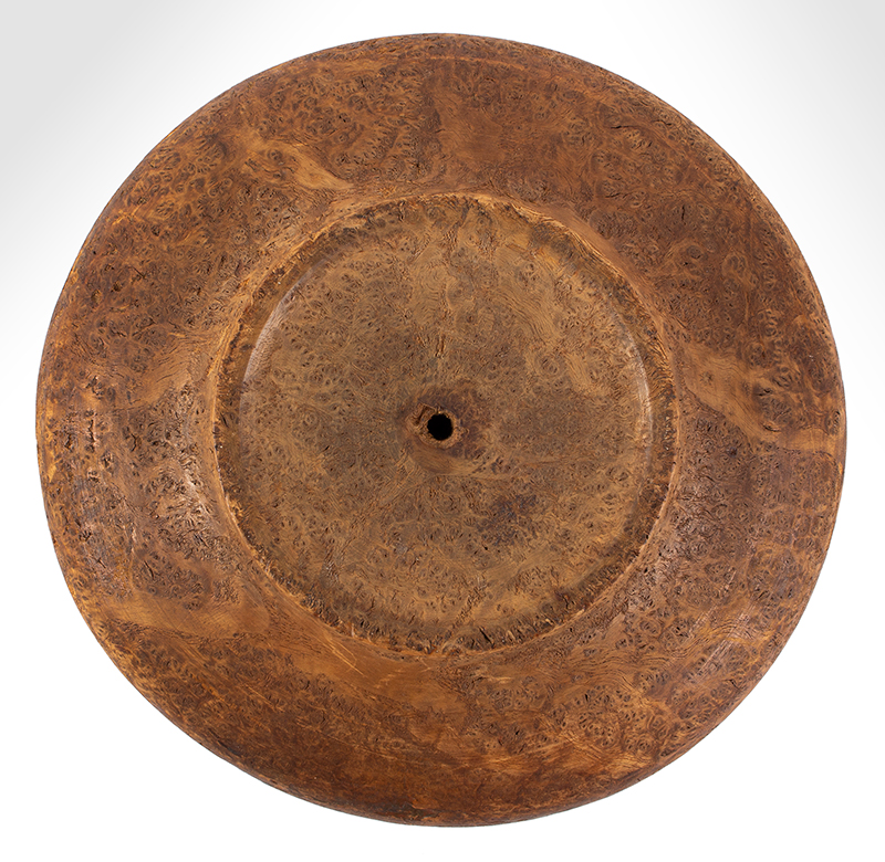 Woodenware, Treen, Turned Burl Cup and Dish, One Piece, base view