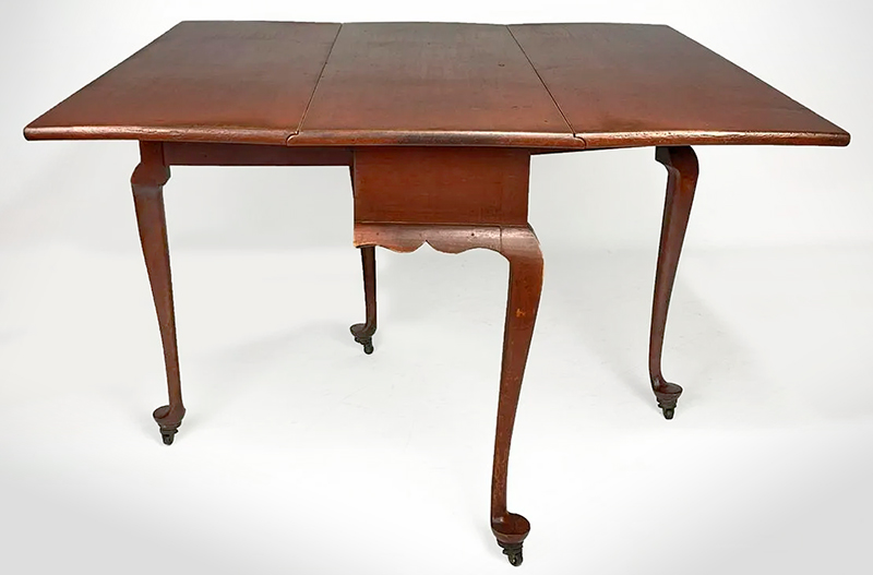 Table, Queen Anne Drop Leaf in Red Wash, New England, entire view 2