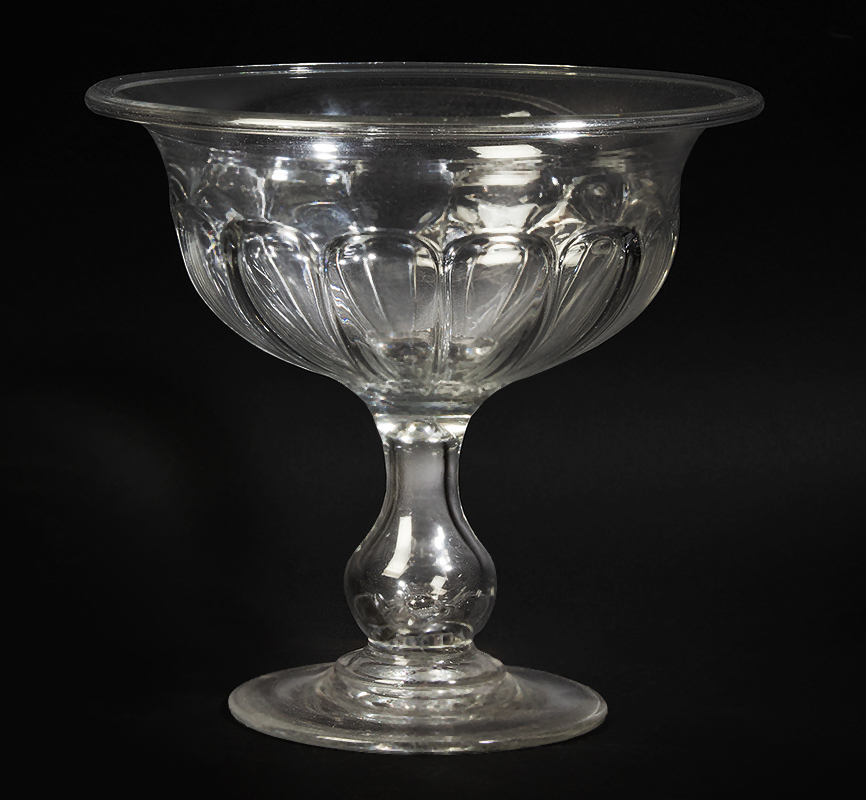 Blown Molded Footed Compote, Pittsburgh, 13 Panel Design, Image 1